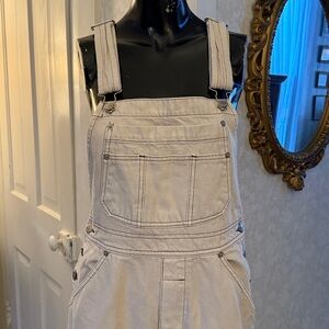 Vintage London London 100% Cotton Cream Carpenter Straight Leg Overalls Medium